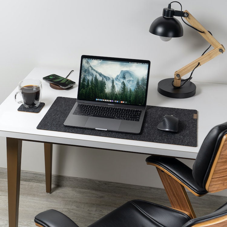 Felt and Cork Desk Mat, Laptop Mat, Extra Large Desk Pad, Natural Wool –  DREAMBLISSSTORELLC