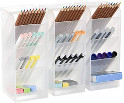 Sales Clearance Pen Organizer Storage, Translucent White Pen Storage Holder, High Capacity, Set of 3