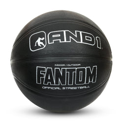 AND1 Fantom Rubber Basketball, Black, 29.5