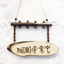 Viking Home Protection Amulet - Norse Runes Wall Plaque - Bindrune Home Decor - Combined Runes for Family Protection Wall Decor - Hanging