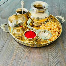 E-Handicrafts Brass Pooja thali Set : Home & Kitchen 