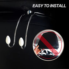 4 Pack Car Hooks for Headrests, Backseat Car Hanger, Stainless Steel with Rubber Tips, Shopping Bags