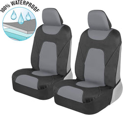 Motor Trend AquaShield Car Seat Covers for Front Seats, Gray – Two-Tone Waterproof Seat Covers for Cars,Interior Covers for Auto Truck Van SUV