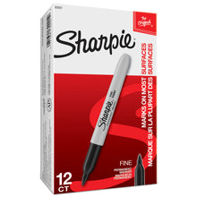 Sharpie Permanent Markers, Fine Point, Black, 12 Count