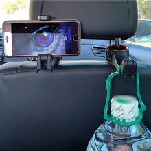 4every Rear View Mirror Phone Holder + Back Seat Hanger Car Holder, Mobile Headrest Hook Holder.