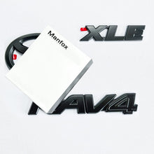 MF 3PC 3D Raised Rear Insert Letters RAV4 XLE Blackout Emblems Overlays Plastic Adhesive Badges