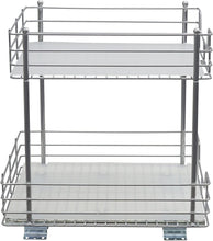Household Essentials Nickel Glidez 2 Tier Pantry Pull Out Organizer | 15 Inch Wide, 15"