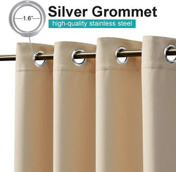 Outdoor Curtains for Patio Waterproof 95 inch Length,Stainless Steel Grommet Indoor/Outdoor Curtains for Terrace, Biscotti Beige, 1 Panel, W52 x L95