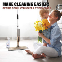 Spray Mop for Floor Cleaning, Floor Mop with a Refillable Spray Bottle and 3 Washable Pads& 1 Scraper, Flat Mop for Home Kitchen Hardwood Laminate Wood Ceramic Tiles Floor Cleaning (Brown)