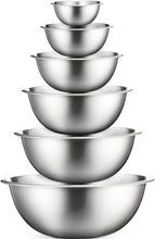 Stainless Steel Mixing Bowls (Set of 6) Stainless Steel Mixing Bowl Set - Easy To Clean, Nesting Bowls for Space Saving Storage, Great for Cooking, Baking, Prepping