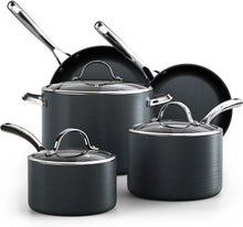 Cooks Standard Nonstick Hard Anodized Cookware Set, 8 Piece, Black