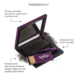 Madison Reed Root Touch Up + Brow Filler, Legno Black, Instant Gray Coverage, Fills in Brows & Thinning Hairlines, Temporary Concealing Powder, 0.13 oz (60 uses)