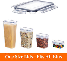 Lifewit 13pcs Airtight Food Storage Containers with Universal Lids, Food Canisters Organizer with Labels Marker for Cereal Flour Sugar Dry Food in Kitchen Pantry Cabinet Organization, BPA Free