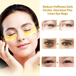 Under Eye Patches 24k Gold Under Eye Mask Puffy Eyes and Dark Circles Treatments Under Eye Bags Treatment Collagen Eye Pads for Beauty & Personal Care 30 Pairs
