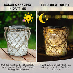 2-Pack Hanging Solar Lantern, Outdoor Garden Solar Lights, Waterproof Landscape Cordless Lamp for Patio, Battery Powered Tabletop Lamp