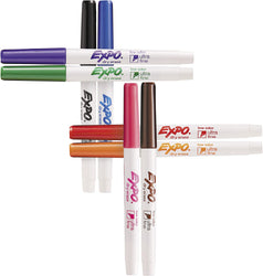 EXPO Low Odor Dry Erase Markers, Ultra-Fine Tip, Assorted Colors, 8 Pack