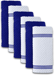 Premium Kitchen Towels – Pack of 6, 100% Cotton 15 x 25 Inches Absorbent Dish Towels