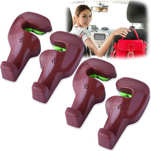 Phovana 4 Pack Car Purse Hook for Car Headrest Hook,Tan Purse Hook for Car Hook-Hanger Purse or Grocery Bags for Automotive Front Back Seat