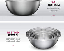 Stainless Steel Mixing Bowls (Set of 6) Stainless Steel Mixing Bowl Set - Easy To Clean, Nesting Bowls for Space Saving Storage, Great for Cooking, Baking, Prepping