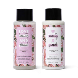Love Beauty and Planet Shampoo & Conditioner for Color-Treated Hair Murumuru Butter & Rose Shampoo and Conditioner Silicone Free, Paraben Free and Vegan, White, 13.5 oz 2 Count