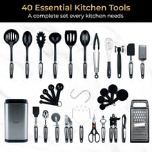 SMIRLY Black Kitchen Utensils Set with Holder: Kitchen Cooking Utensils Set for Nonstick Cookware - Kitchen Essentials, New Apartment Kitchen Set, Home Kitchen Accessories, Kitchen Tools & Spatula Set