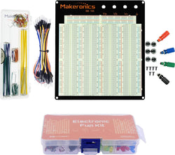 Makeronics Electronics Fun Kit with 3220 Solderless Breadboard| Power Supply Module| Precision Potentiometer |140 pcs U-Shape Jumpers|65 pcs Wires and more for Prototyping Circuit/Arduino/Raspberry Pi
