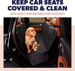 Active Pets Car Seat Cover for Dogs - Standard Dog Seat Cover for Back Seat Use - Waterproof & Scratch Proof Pet Covers for Travel - Black