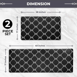 Kitchen Mat 2 Piece Rug Combo Set - Anti Fatigue Waterproof Cushioned Floor Mats