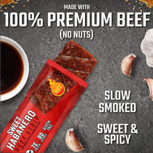 Jack Link's Beef Jerky Bars, Sweet Habanero, 12 Count - 7g of Protein and 80 Calories Per Protein Bar, Made with Premium Beef, No added MSG - Keto Friendly and Gluten Free Snacks (Packaging May Vary)