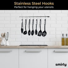 SMIRLY Black Kitchen Utensils Set with Holder: Kitchen Cooking Utensils Set for Nonstick Cookware - Kitchen Essentials, New Apartment Kitchen Set, Home Kitchen Accessories, Kitchen Tools & Spatula Set