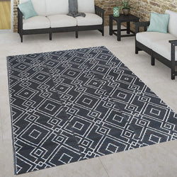 Outdoor Camping Rugs Plastic Straw Rug Reversible Mats RV Rugs Carpet for Outside Patio, Beach, Deck, Pool, Balcony (4' x 6 ', Grey & White)