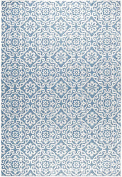 Nicole Miller New York Patio Country Danica Transitional Geometric Indoor/Outdoor Area Rug, Blue/Grey, 5'2