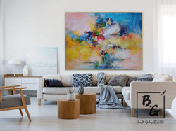 Starry sky oil painting,Large abstract painting,Modern Home Decor  Colorful Wall Art For Living Room Abstract Oil Texture ,Original Abstract