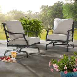 Newport Deep Seating Outdoor Stationary Rocking Chairs, Set of 2Copy