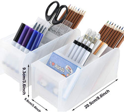 Sales Clearance Pen Organizer Storage, Translucent White Pen Storage Holder, High Capacity, Set of 3