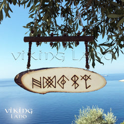 Viking Home Protection Amulet - Norse Runes Wall Plaque - Bindrune Home Decor - Combined Runes for Family Protection Wall Decor - Hanging