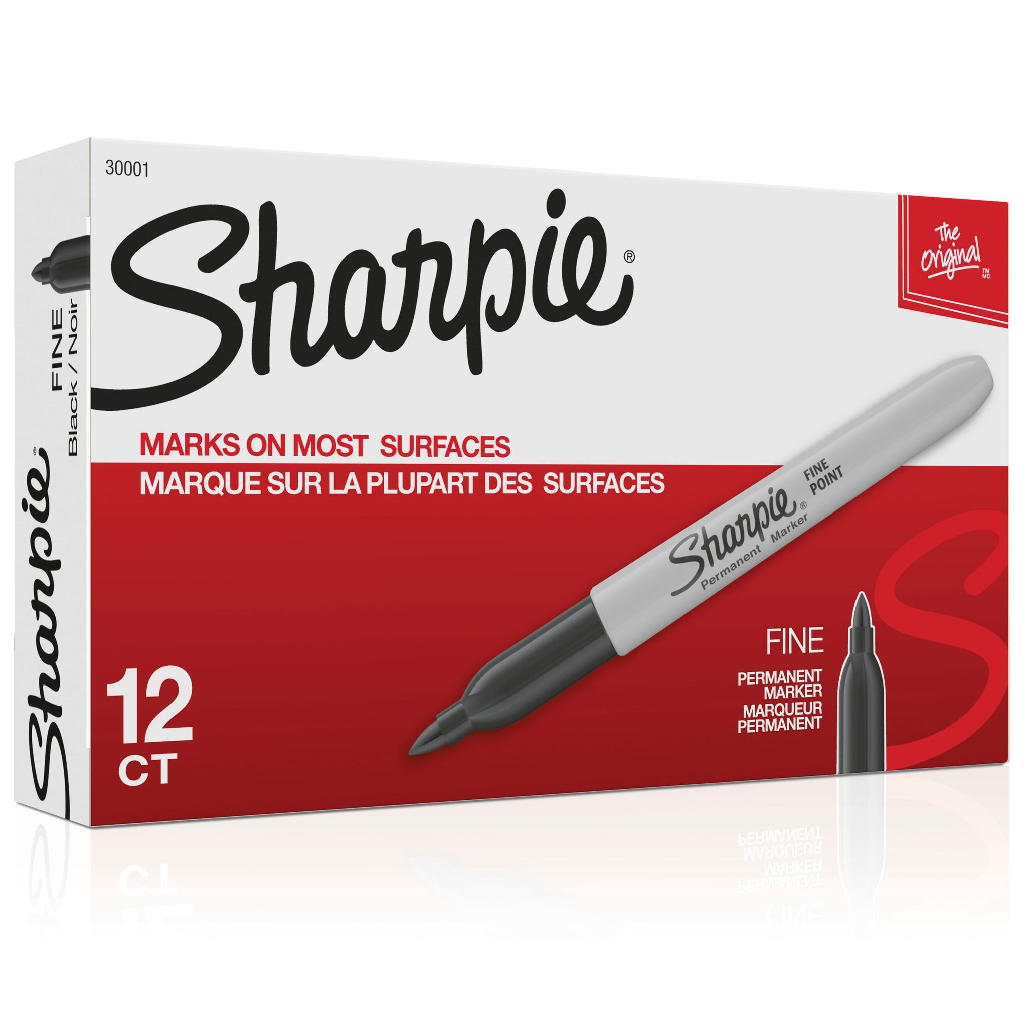 Sharpie Permanent Markers, Fine Point, Black, 12 Count