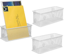 White Wire Mesh Magnetic Storage Baskets, Set of 3