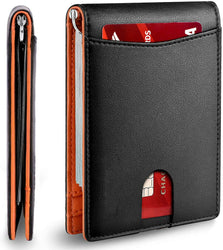 Minimalist Slim Wallet for Men with Money Clip RFID Blocking Front Pocket Purse