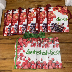 Lot of 10 Reusable Fresh Direct Strong Grocery Shopping Bags 12x18x12 mixed